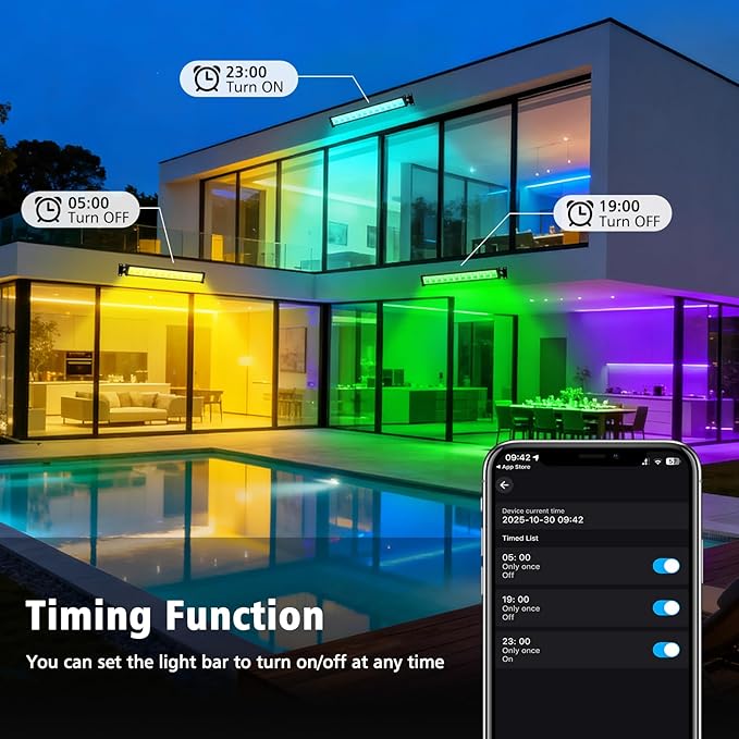 T-SUN RGBCW Wall Washer Lights 4 Pack 50W Stage Wash Light Bar Smart APP & Remote Control Music Sync Memory Timing Color Changing Wash Light for Stage Birthday Party Wedding Outdoor Indoor