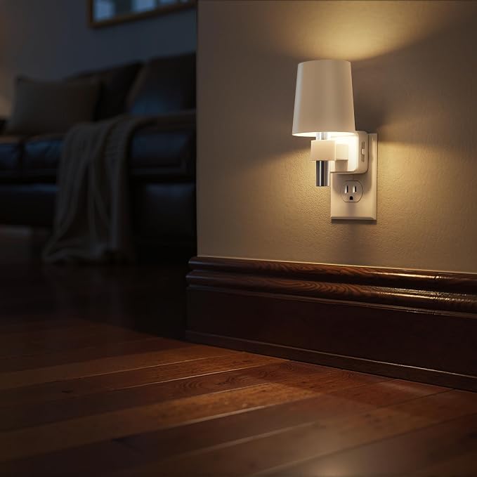 Night Light Dimmable Night Lights Plug into Wall Soft White 3000K | Dusk to Dawn Sensor, 0-100LM, Plug in NightLight, Vintage Night Light Compact for Hallway Bedroom Stairway
