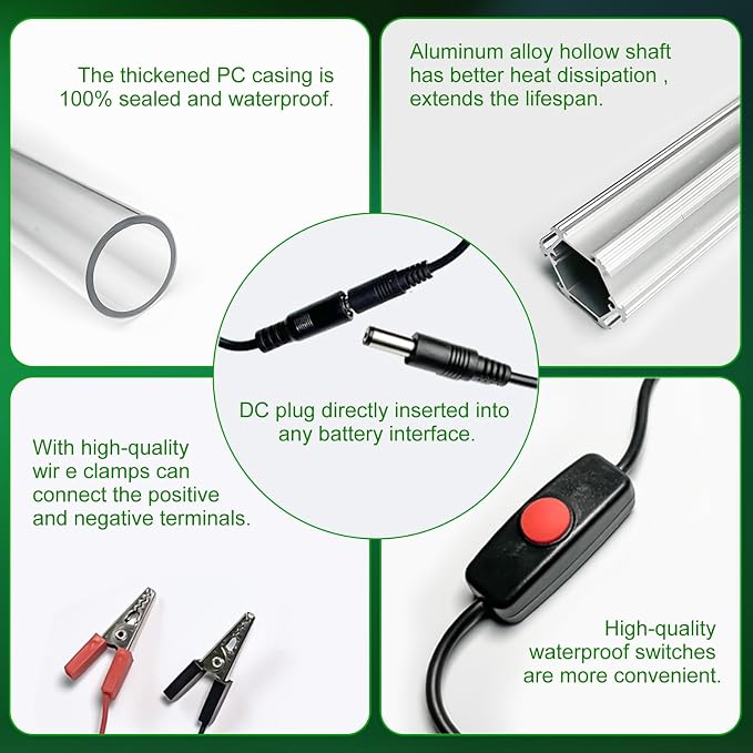 Underwater Fishing Light Compatible with Ryobi Battery(Tool Only) | Green Fishing Light LED Underwater For Crappie And Squid Attaracting,13W,1512 lumens,Green Dock Light(No Battery)
