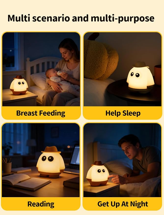 Halloween Ghost Night Light, Dimmable Ghost Lamp for Spooky Decor | Rechargeable Ghost Lights with Timer, Portable Table Lamps, Spooky Halloween Lights, Cute Halloween Decorations Indoor Gifts