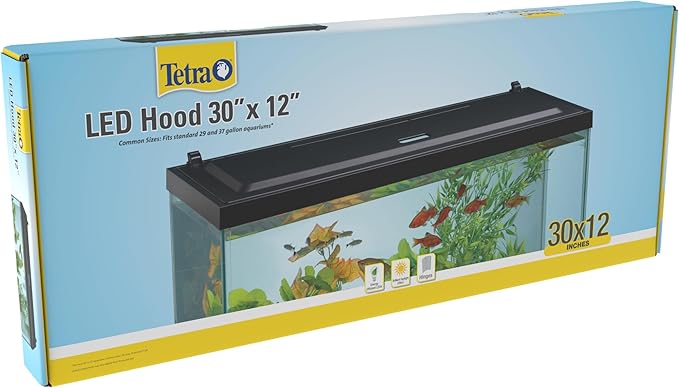 Tetra LED Hood 30 Inches by 12 Inches, Low-Profile Aquarium Hood with Hidden Lighting