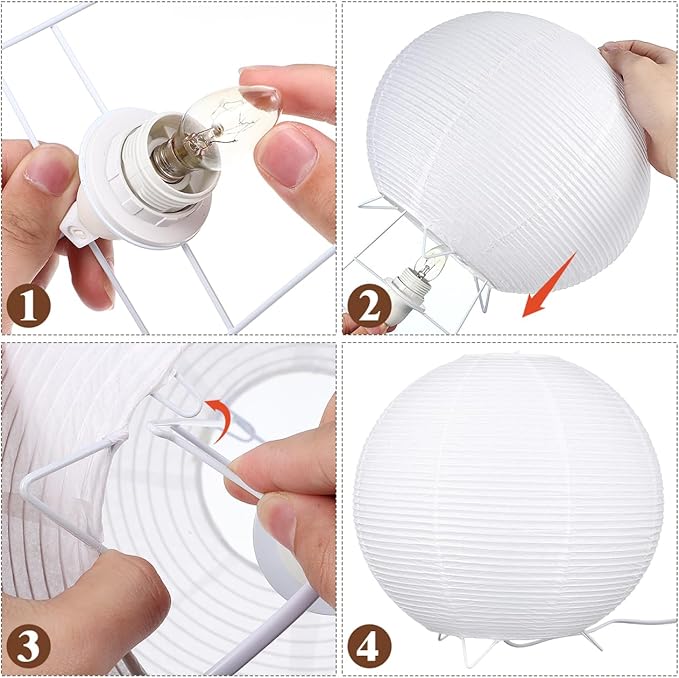 Paper Lantern Lamp: Floor Lamp Shield Japanese Style Standing Lampshade for Bedroom Desk and Nursery Bulb Included Minimalist Design with Base for Home Decor