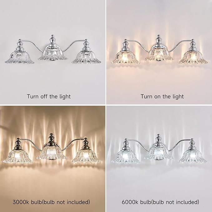 Chrome Vanity Light 3 Light Bathroom Lights Vanity Lights for Bathroom Bathroom Light Fixtures
