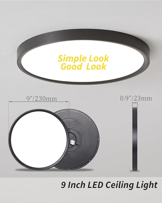 4pack 9 Inch Flush Mount Ceiling Light, 18w Led Ceiling Light, 3000k/4000k/6000k Selectable 1860lm Ceiling Light, Super Slim Led Light Fixture For Bedroom Kitchen Living Dining Room Office