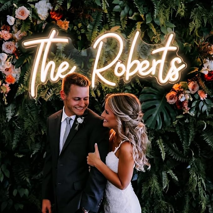 LC Sign Custom Neon Sign, Personalized LED Name Sign for Wedding Wall Decor | Weddings, receptions, birthdays, parties, bedrooms, home bars and photo backdrops, with dimmable lighting for every occasion