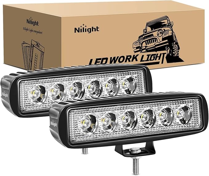 Nilight Led Light Bar 2PCS 18w Spot Driving Fog Light Led Pods Off Road Lights Boat Lights Driving Lights Led Work Light SUV Lamp