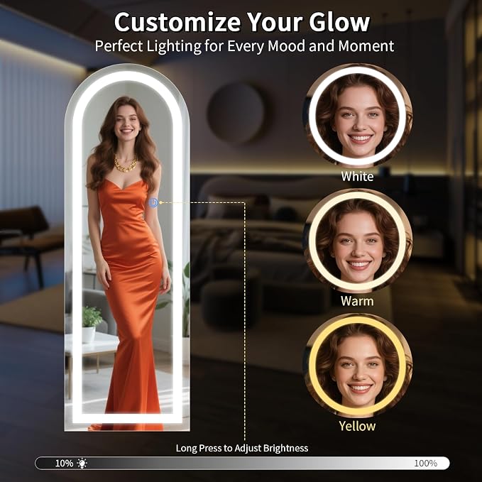 Koonmi Full Length Mirror with LED Lights 56"x20"