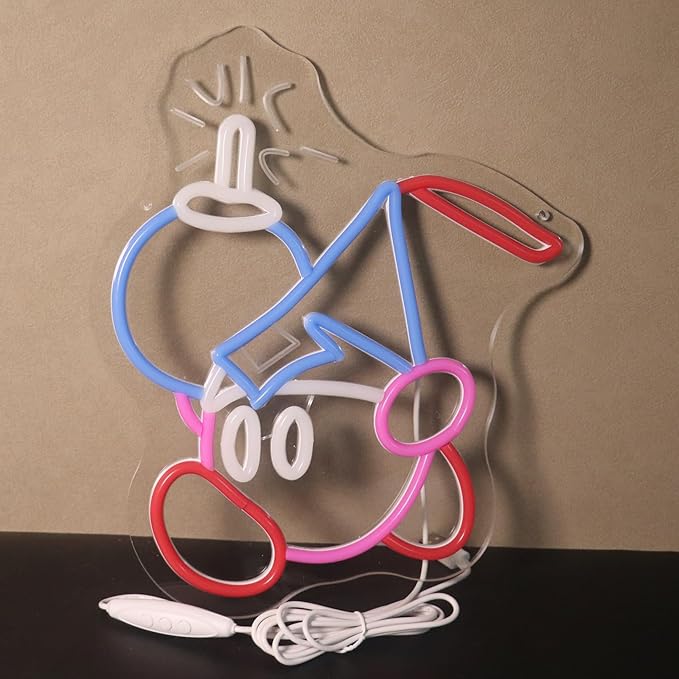 Gaming Neon Sign for Kids Bedroom Game Room, LED Anime Neon Sign Wall Art for Gaming Setup, Man Cave, Dorm or Bedroom Decor, Dimmable USB, Gift for Gamers Teens, Boys, Kids(bombboy)