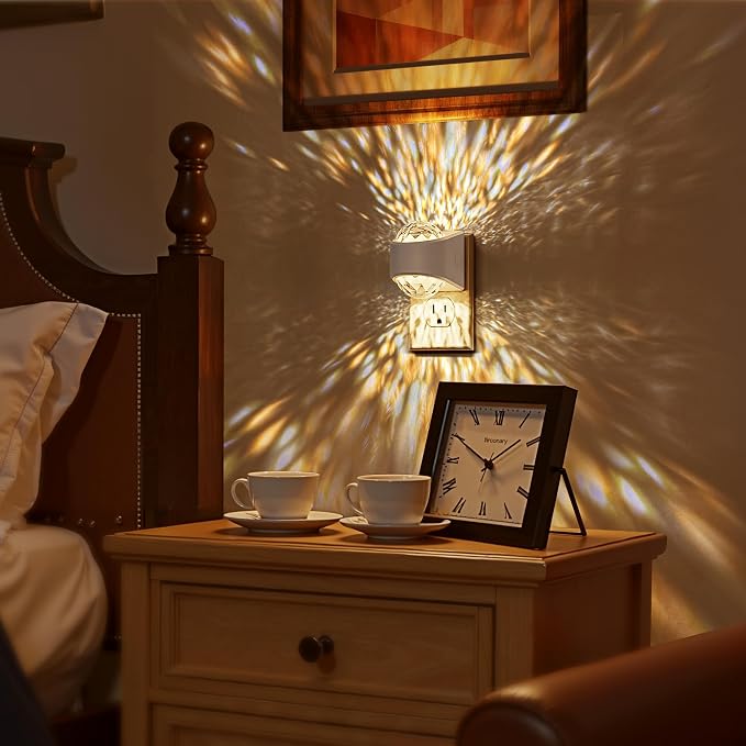 Night Light, [4 Pack] Night Lights Plug into Wall LED Projector | Night Light, Soft White for Bedroom, Dimmable Brightness Dusk to Dawn Nightlight for Kids, Bathroom, Home Decor, Gaming Room