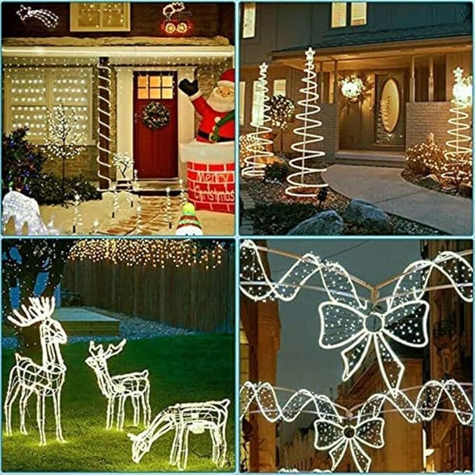 50ft 2-Wire Waterproof LED Rope Light Kit, 1/2" Rope Lights, 110V-120V PVC 30 LED/M Tube Lights Strip for Background, Outdoor, Christmas, Home Decoration(Warm White)