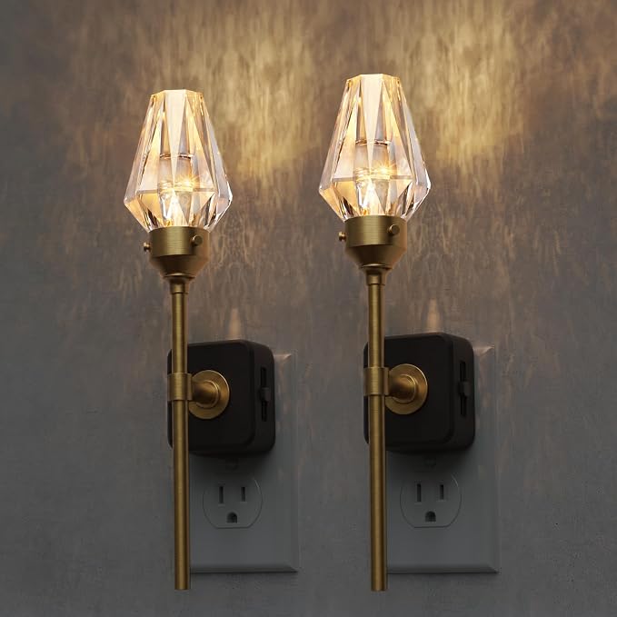 L LOHAS LED Night Light, 2 Pack Night Lights Plug into Wall | Automatic Night Lights Plug in with Auto Light Sensor, 0-100LM Adjustable Brightness Rotating Night Light for Bedroom Hallway