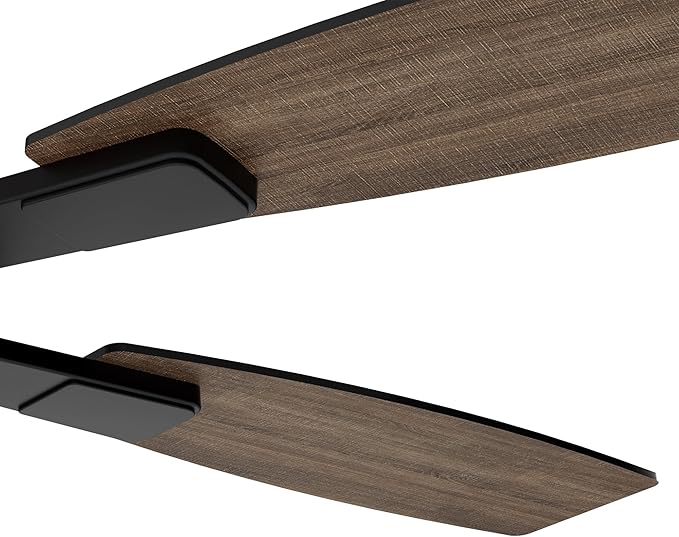 52-Inch Farmhouse Flush Mount Ceiling Fan Vintage wood-grain blades quiet powerful motor warm ambient light ideal for indoor spaces, bedrooms, living rooms farmhouse patios.