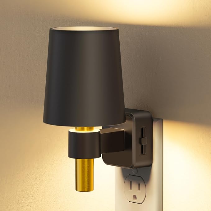 Night Light Dimmable Night Lights Plug into Wall Soft White 3000K | Dusk to Dawn Sensor, 0-100LM, Plug in NightLight, Vintage Night Light Compact for Hallway Bedroom Stairway
