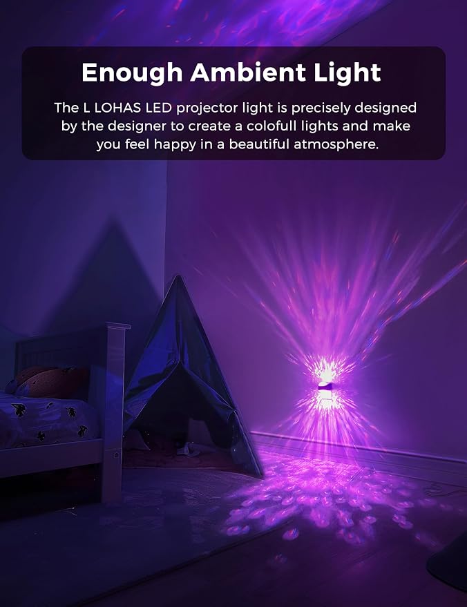 L LOHAS LED Night Light,Night Lights Plug into Wall,Projector Night Light | Dusk to Dawn Sensor,9 Color Changing, Star Projector Galaxy Nightlight for Kids Nursery Playroom Christmas Birthday Gift