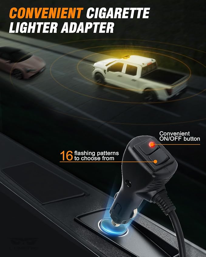 LUMENIX 56 LED Roof Top Strobe Beacon Lights Bar Rooftop Hazard Warning Emergency Safety Flashing Plow Light for Construction Vehicles Tow Commercial Trucks Postal Security Cars Snowplow - Amber