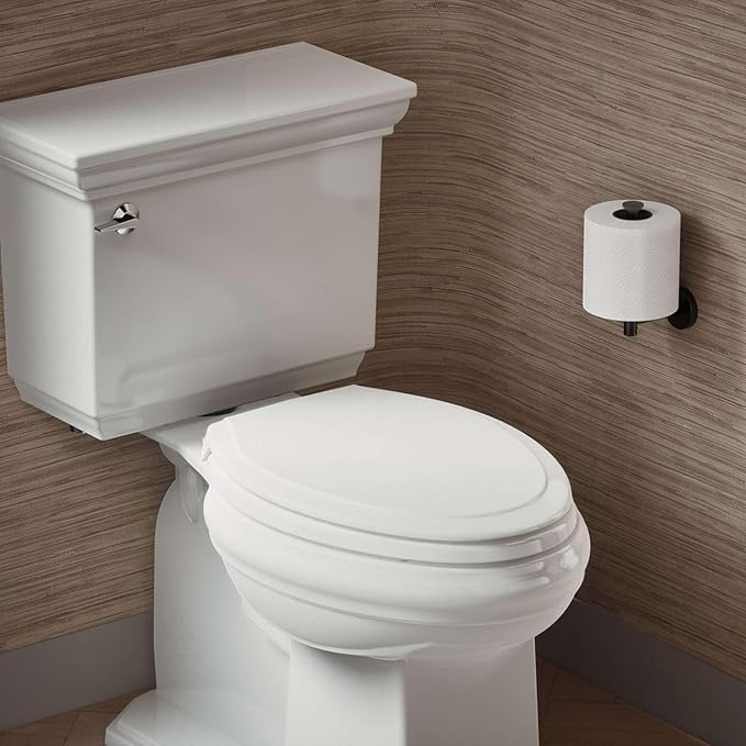 KOHLER 4734-RL-0 Rutledge ReadyLatch Soft Close Elongated Toilet Seat, Quiet-Close Lid Grip-Tight Bumpers, Installation Hardware, Home Essentials, White (Pack of 2)