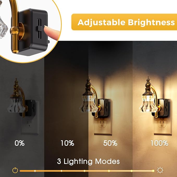 L LOHAS LED Night Lights Plug into Wall, 3000K Soft White | Flower Night Lights with Dusk to Dawn Sensor, 0-100lm Adjustable Brightness, for Hallway Bedroom Stairway