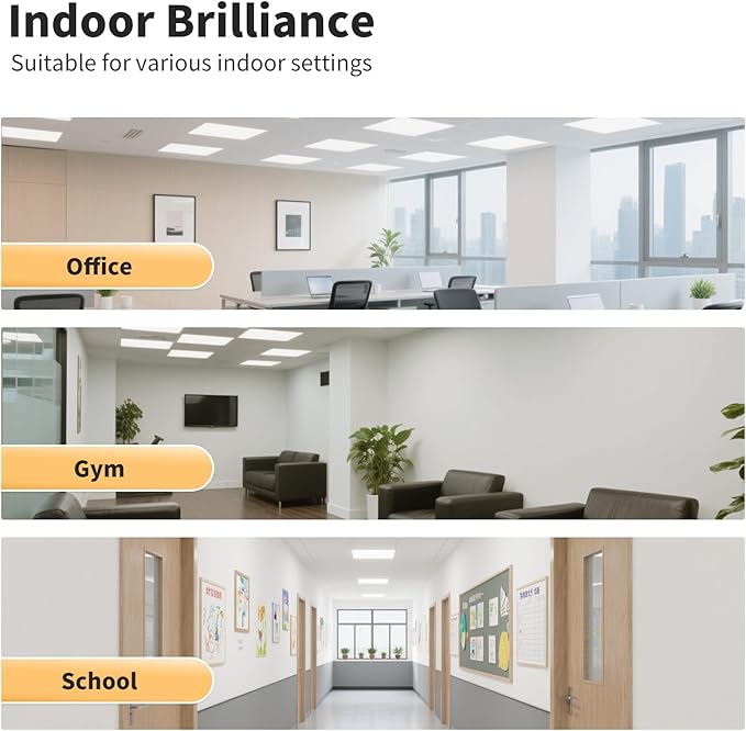 6 Pack 2X2 Led Flat Panel Light,0-10V Dimmable,3000K/4000K/5000K, 30W/40W/50W, Drop Ceiling Light for Mall, Officeroom, Garage