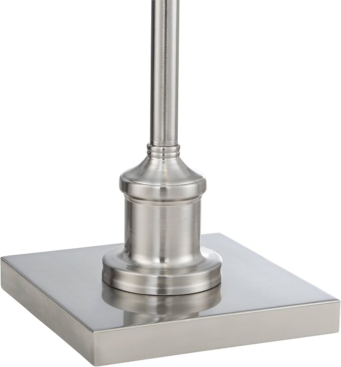 Jenson Brushed Nickel Adjustable Swing Arm Pharmacy 54" Tall Floor Lamp | Traditional Farmhouse Light Standing Base Silver Metal for Living Room Reading House Bedroom Home Office
