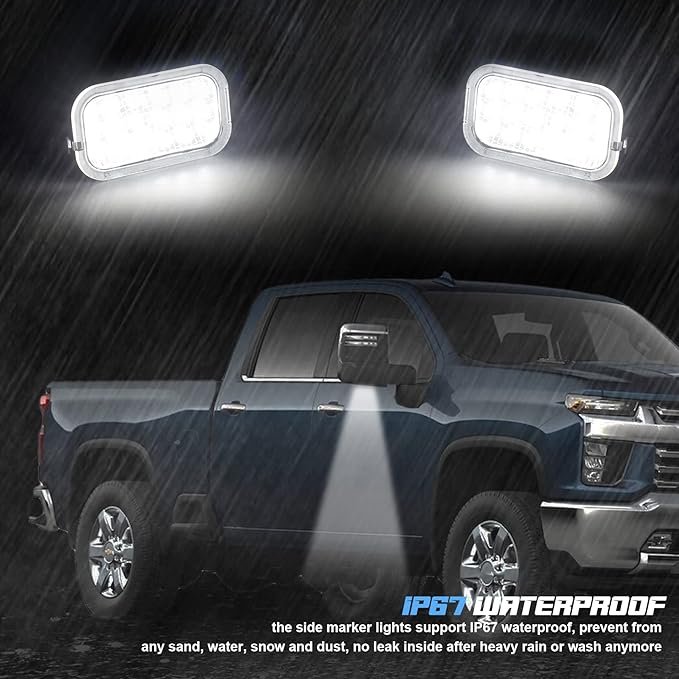 NDRUSH Mirror Light Puddle Light LED Lamp Assembly Compatible with 2007-2014 Chevy Silverado 2500HD 3500HD Tahoe GMC Yukon Suburban 1500