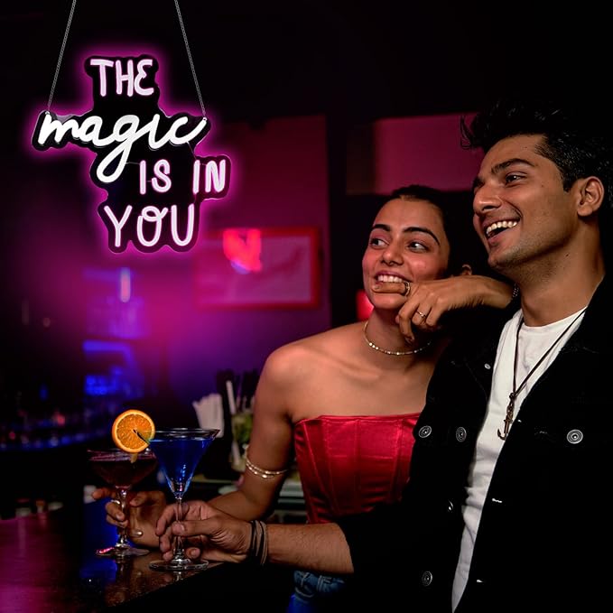 The Magic Is In You Neon Sign Led Neon Lights Neon Signs for Wall Decor Light Up Sign for Birthday Party Club Gift