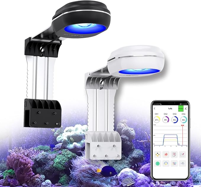 PopBloom NanoReef 65 Reef LED Light, Full Spectrum Marine Reef LED Aquarium Lighting for Soft/LPS Corals & Saltwater Fish Tanks, Built-in Timer, WiFi Phone Programmable, Sunrise Sunset