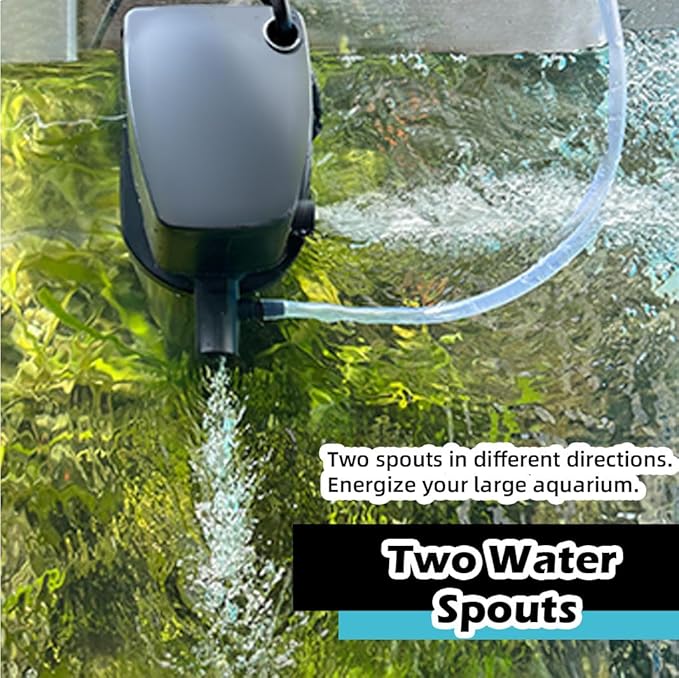 COOSPIDER Aquarium Filter with 5W U-V Light 200GPH for 30-100 Gallon Tank | Submersible Fish Tank Filter with 16W Powerful Pump for Green Clean, Turtle Tank, Oxygen Supply, Deodorization, Water Cycle