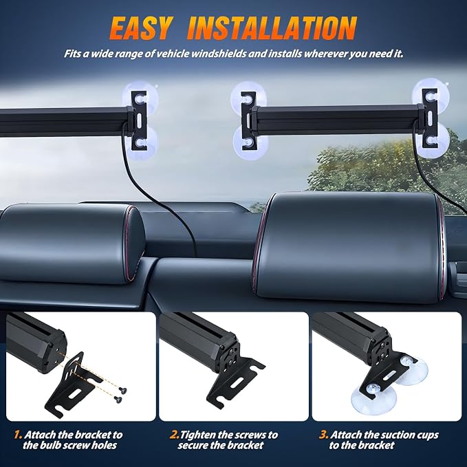 Nilight 40LED Blue Red Emergency Strobe Traffic Advisor Light Bar with Suction Cups Dash Safety Warning Hazard Flashing Lights Interior Front/Rear Windshield for Trucks Construction Vehicles | with Suction Cups Dash Safety Warning Hazard Flashing Light...