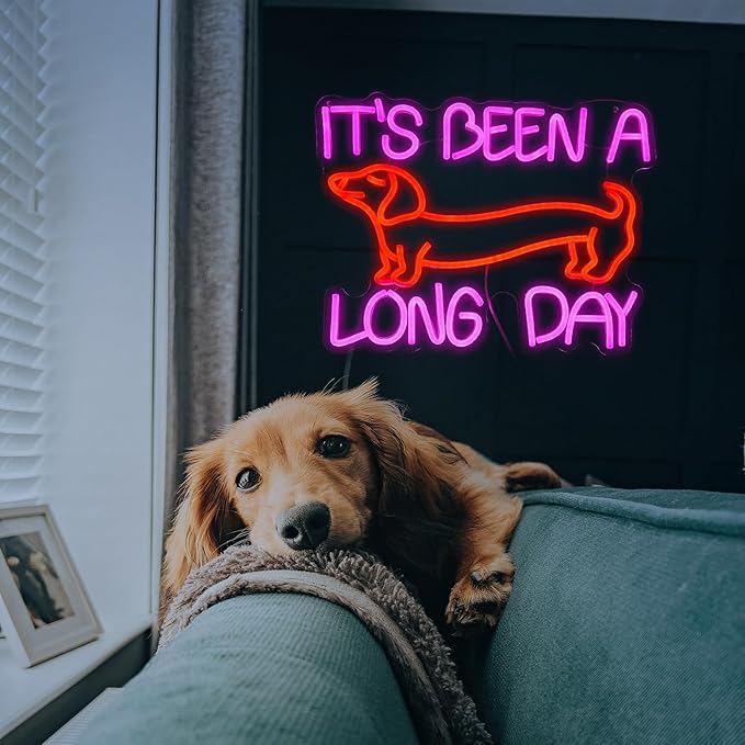Dimmable Pink Dachshund Neon Sign - LED Light Up Wall Decor for Bedroom, Party Decor Gift for Dog Lovers (16.5*12.6In)