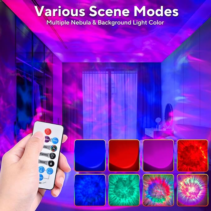 Galaxy Projector for Bedroom, Nebula Ceiling Led Lamp with Remote & Timer, Night Light Gifts for Kids,Room Decor/Birthdays/Christmas/Party/Tiktok Live