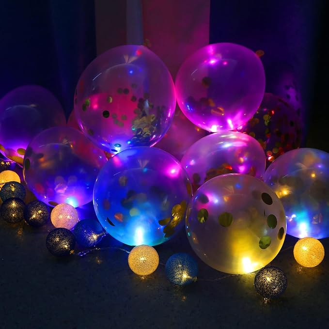 Non-Blinking LED Mini Lights Battery Operated Small LED Lights for Balloon Paper Lantern Party Decoration (Warm White, Pack of 12)