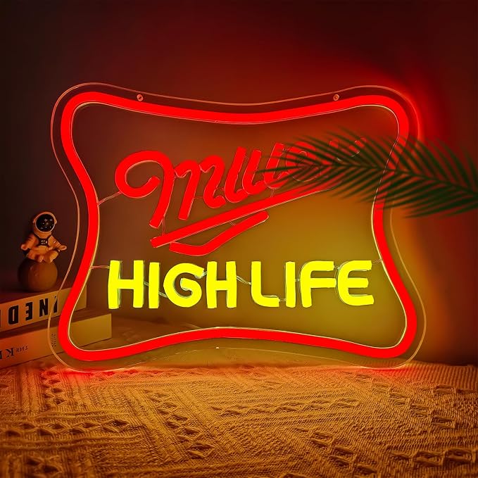 Beer Neon Sign Red Neon Lights for Wall Decor Dimmable Beer LED Signs for Bar Wall Light Up Signs for Bar Pub Club Man Cave LED Light Art Wall Lights