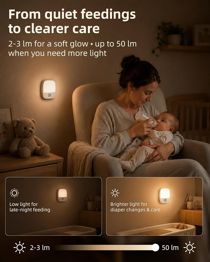 EZVALO Rechargeable Motion Sensor Night Light, Magnetic Stick-On LED Light with 3 Color Temperatures, Dimming & Memory, Portable Cordless Light for Closet, Bedroom, Hallway, Stairs, Bathroom (1 Pack)