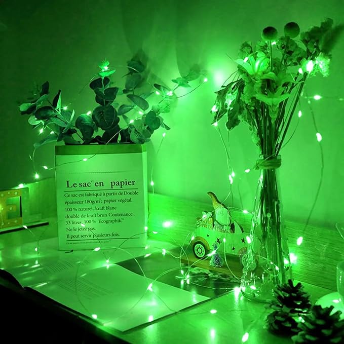 6 Pack Fairy Lights Battery Operated with Remote Timer 8 Lighting Modes,7ft 20 LED Waterproof Mini String Lights for Halloween Christmas Table Centerpieces Bedroom Decorations,Green