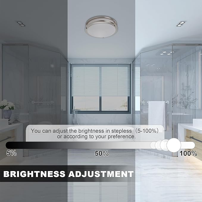 OOWOLF 4-Pack 13” LED Flush Mount Ceiling Light Fixture, 5CCT Adjustable 3000K/3500K/4000K/5000K/6000K Ceiling Lights, 36W Brightness Dimmable Lighting, ETL Listed, for Hallway Bathroom or Kitchen