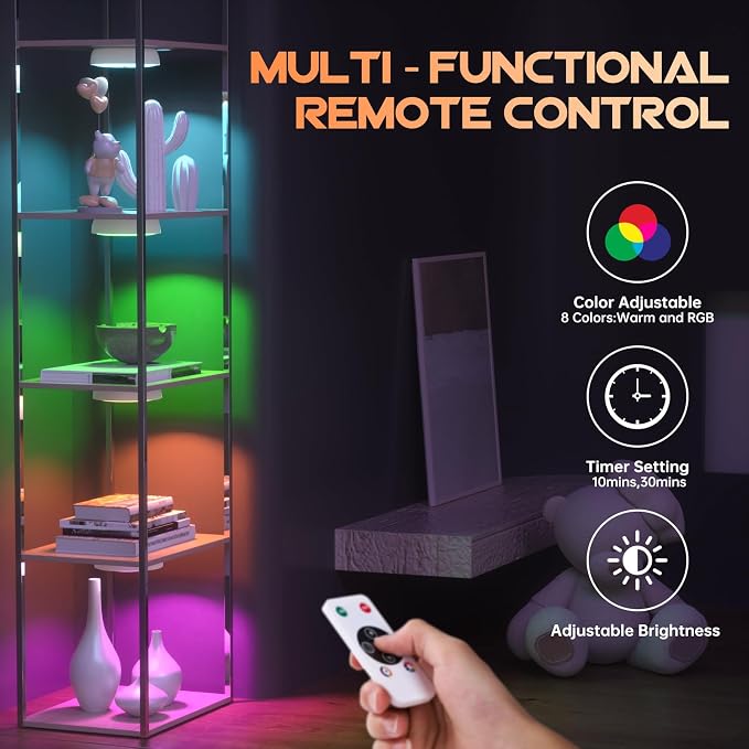 Motion Sensor Closet Lights, USB-C Rechargeable Under Cabinet Puck Lighting with RGB & 3 Color Temperatures, Dimmable Battery Powered Step Lights for Kitchen, Stairs, Wardrobe