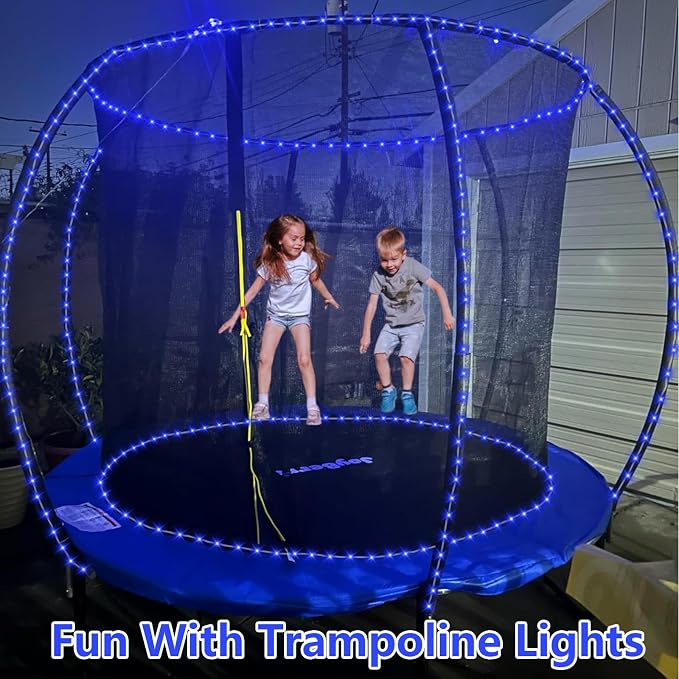 QITONG Blue Solar Rope Lights, 66ft 200 LED String Lights Outdoor, Fairy Lights in Clear Thin Tube with 8 Modes