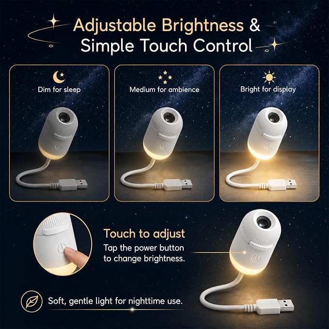 2-in-1 HD Galaxy Starry Sky Night Light Projector, Galaxy Star Projector with 12 Projector Films, 360° Rotating Design, USB Power for Car and Bedroom, Decoration for Adults and Kids (-12 Films)