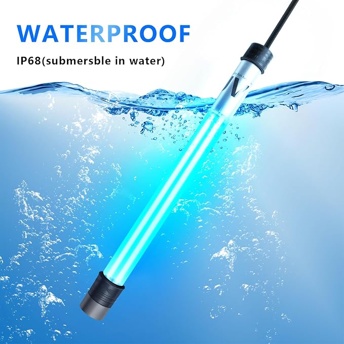 100W Aquarium UV Light for 1000-10000 Gallon, Pond UV Light with 17FT Cord | UV Pond Water Clarifier for Koi Pond, Swimming Pool, Spa, Large Fish Tank, Cold Plunge UV Light for Pond Algae Control