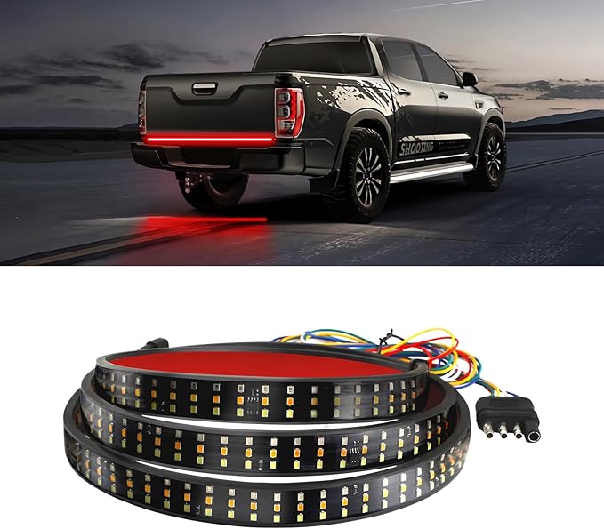 1797 Tailgate Light Bar 60 Inch LED Brake Light Strip for Truck Bed Turn Signal Reverse fit Car Pickup Trucks Exterior Rear Accessories 12V Waterproof