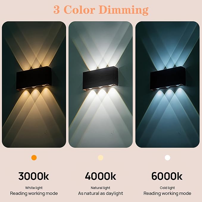 Shelprojsu 2 Pcs LED Magnetic Wall Sconce Lights,5000mAh Wireless Bedside Wall Light USB Rechargeable Reading Wall Lamp,3 Lighting Colors and Dimmable Battery Operated Wall Sconces (White, 2 pcs)