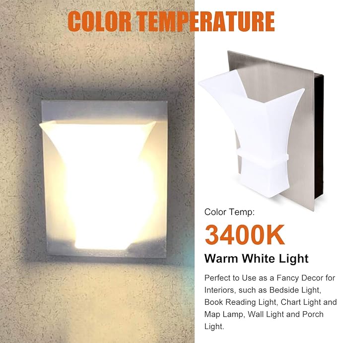 Facon 12V LED RV Wall Sconce with Switch – Decorative RV Bedside Reading Lamp | Energy-Efficient RV Interior Lighting for RVs, Campers, Trailers & Boats