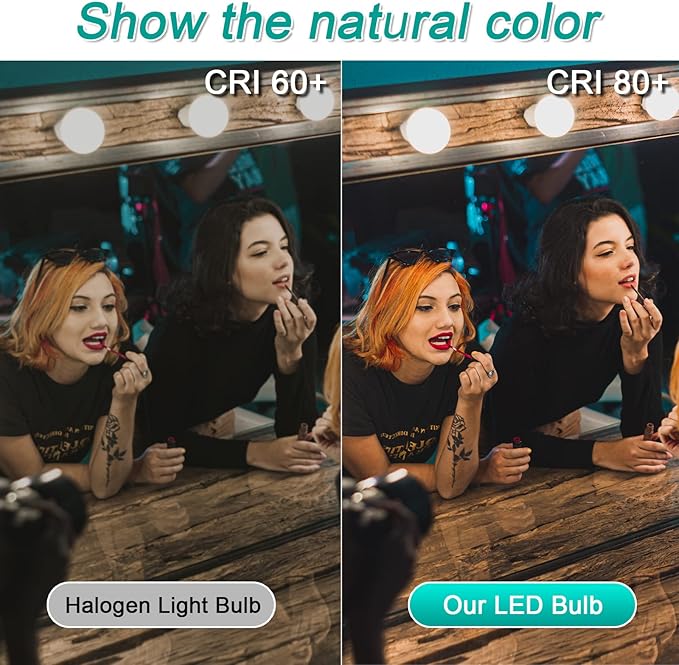 8 Pack Bathroom Light Bulbs, 60 watt Equivalent, Natural Daylight White, E26 Medium Base, G25 LED Globe Light Bulbs for Bathroom Vanity, 4000K Round Light Bulb over Mirror, 120V, Non-dimmable