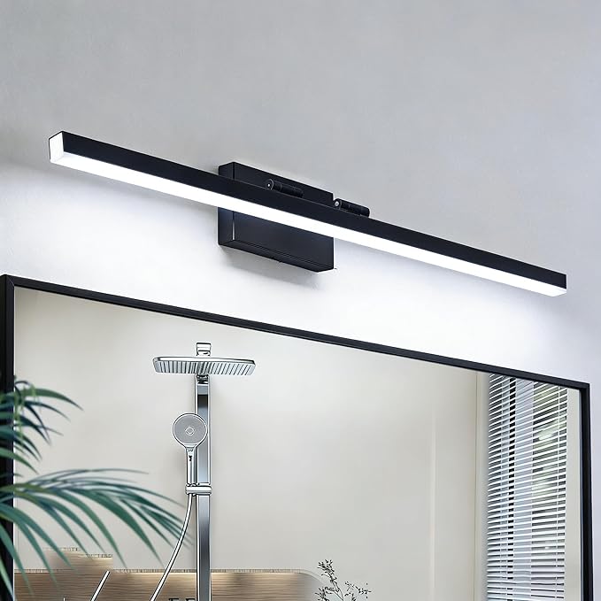 IZORRO Modern Bathroom Vanity Light 40 inch, Rotatable, 32W Dimmable Led Bathroom Light Fixture Over Mirror, Black Vanity Light Bar (Cool White 6000K)