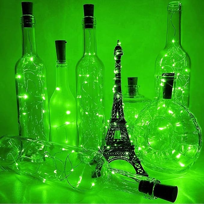 4 Pack Fairy Lights Battery Operated Halloween String Lights Timer Green | Each 16FT 50 LED, Bendable Cuttable Waterproof Wire, Fairy Lights Battery for Indoor Outdoor Halloween Eve Party Home Decor
