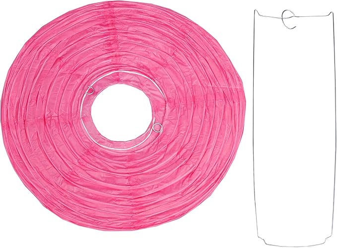 Pack of 3 Round Paper Lanterns Lamp Wedding Birthday Party Decoration (Hot Pink, 14"/35CM)
