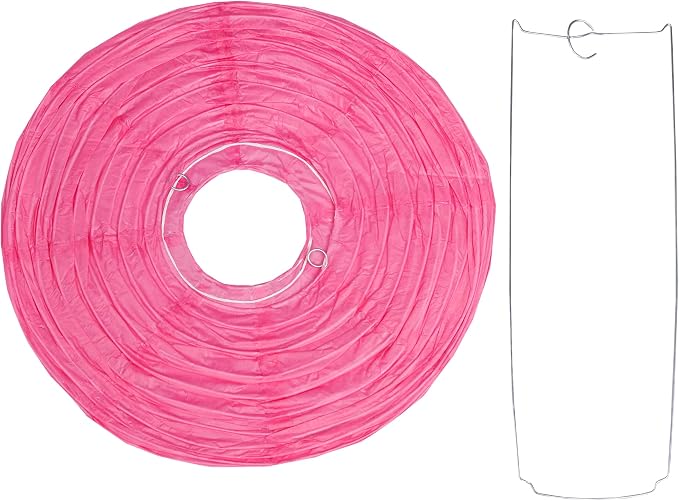 Pack Of 6 Round Paper Lanterns Lamp Wedding Birthday Party Decoration (Hot Pink, 18"/45CM)
