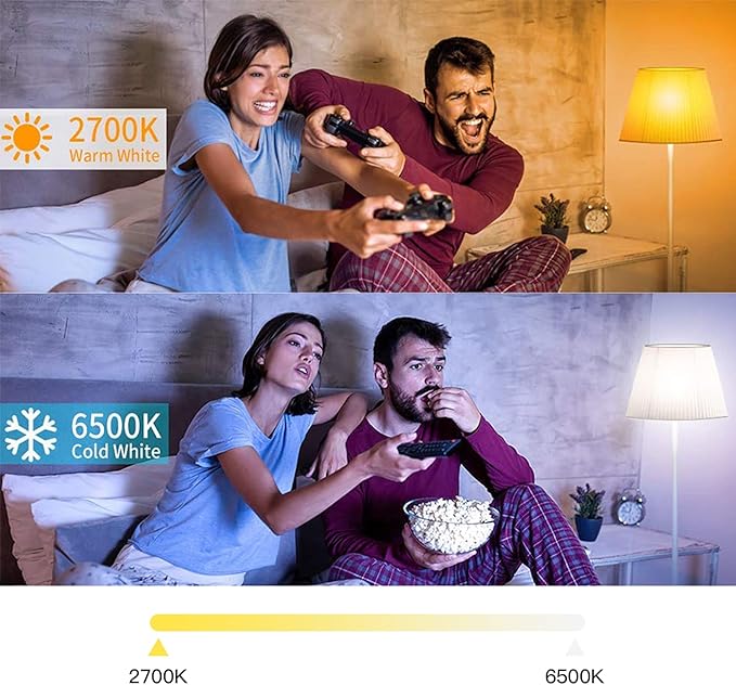 Smart Light Bulbs Work with Apple HomeKit, 16 Million DIY Colours GRBCW WiFi LED Light Bulb Multicolor WiFi and Blutoth Smart Bulbs Compatible with Siri, Alexa, Google Assistant 2 Pack