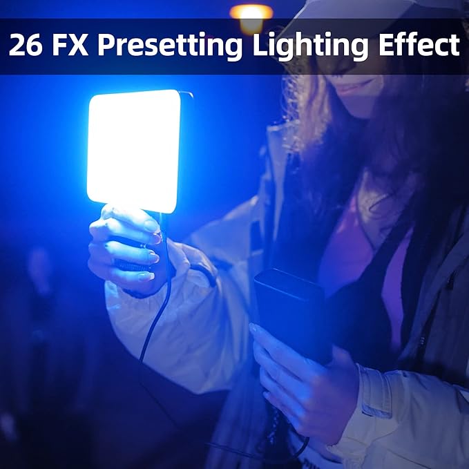 VILTROX RGB Led Panel Light, Smartphone Control Full Color On Camera LED Photography Light, 2600K-6800K Dimmable LED Video Light, with NP-F550 Battery (Sprite 15C)