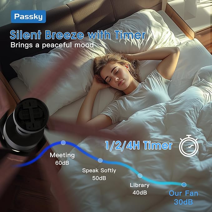 Passky 52 Inch Black Contemporary Ceiling Fans with Lights, Remote Control | 3CCT dimmable light, quiet DC motor, reversible airflow; black contemporary style for bedroom and living room